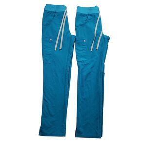 Figs Kade Cargo Scrub Pants Womens XXS 2XS Teal Blue PO 1773 Technical Lot